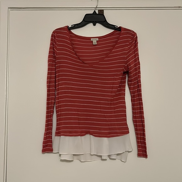 Hinge Women’s Shirt - Size small, burnt orange & white stripe - Picture 2 of 4